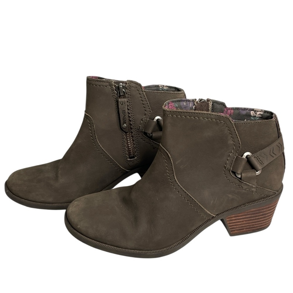 Teva Foxy Dark Olive Ankle Boots - Picture 3 of 6